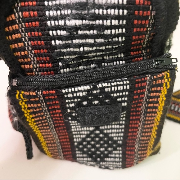 Pinzon Woven Drawstring Boho Hippie Bag Rasta Back Pack - Picture 16 of 16